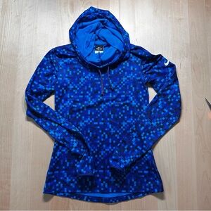 Nike Women’s Blue Pixelated Hooded Long Sleeve Top
